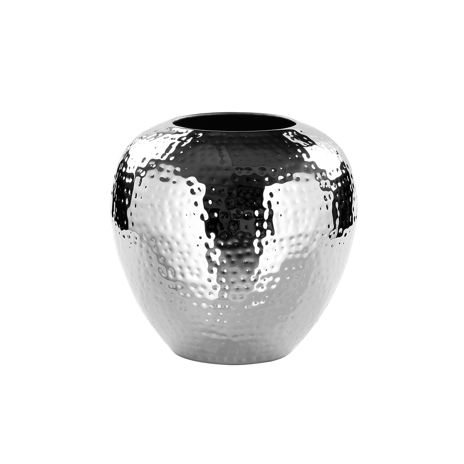 Fink Dekovase LOSONE Vase - H.25cm - Eisen/vernickelt - silberfarben (1x Vase, 1 St., Amphore - Grfäß), Elegante Dekovase - Blumenvase & Ziervase für stilvolle Akzente