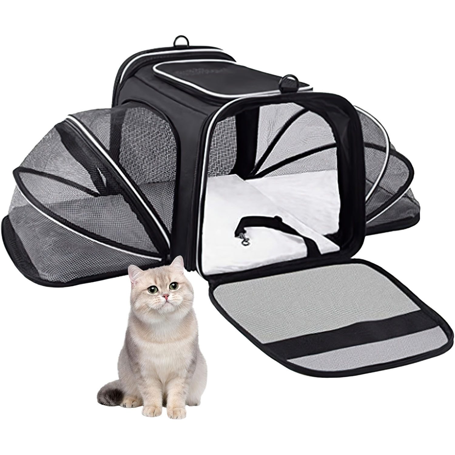 SURFOU Tiertransporttasche Katzenrucksack Katze Hund Cat Backpack mit Schultergurt, Rucksack Katzentransportbox Hundetransportbox Faltbare Haustier