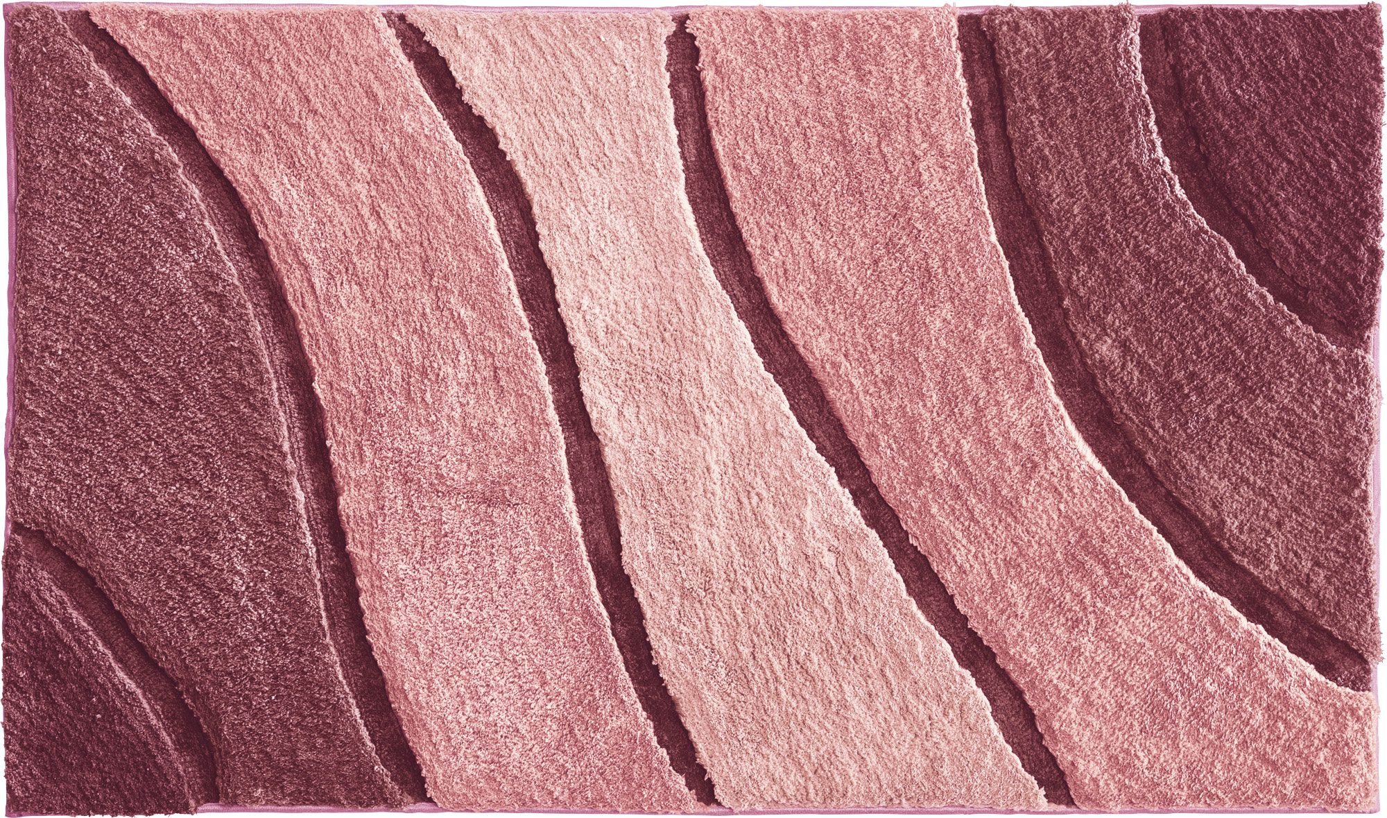 REDBEST Badematte Badematte "Louisville", Höhe 20 mm, eckig, Streifen/Hoch- Tiefstruktur