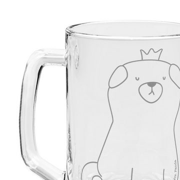 Mr. & Mrs. Panda Bierkrug Mops Krone - Transparent - Geschenk, Bierkrug, Vatertag, Hund, kinder, Premium Glas