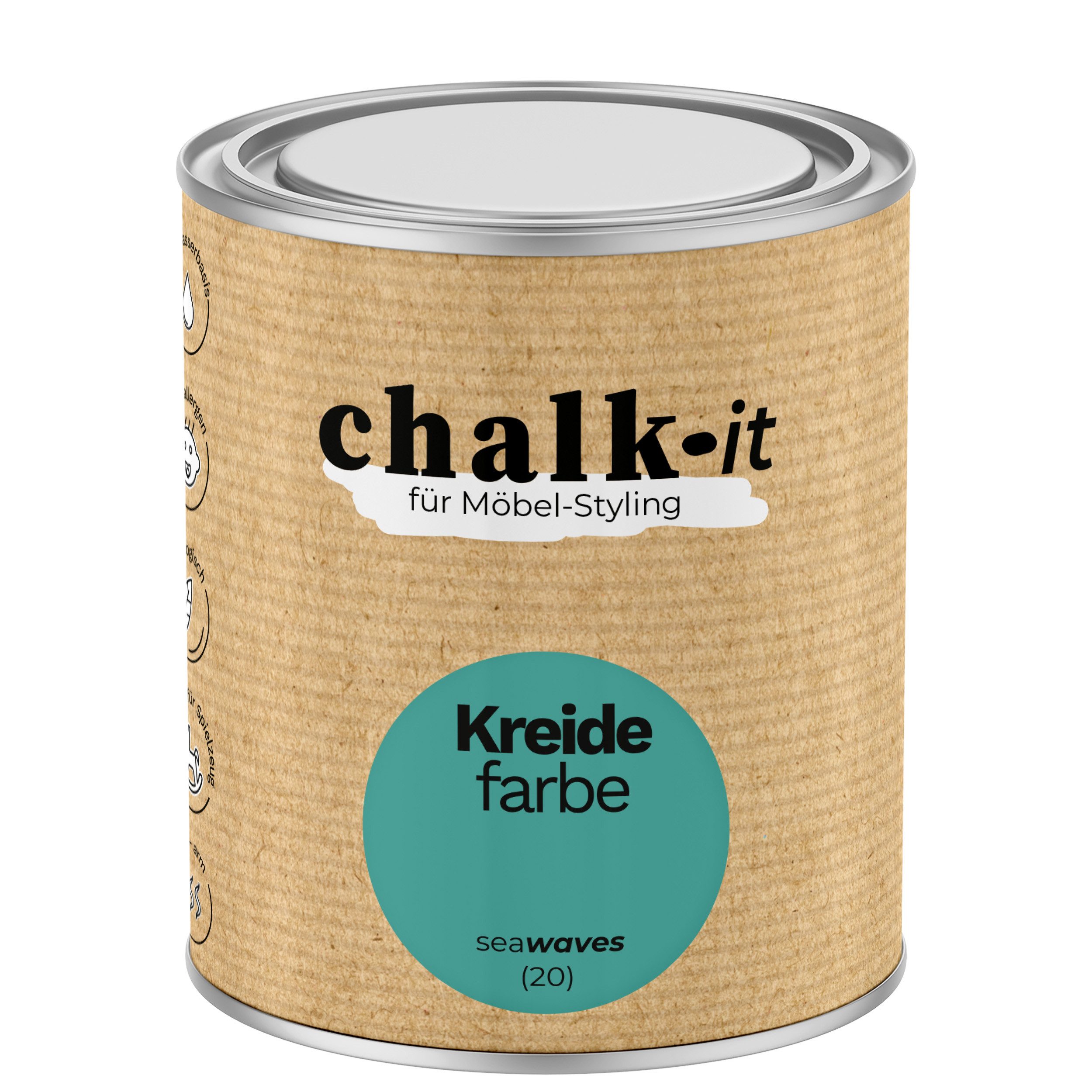 CHALK IT Kreidefarbe Chalk-it Kreidefarbe (20) Sea Waves 0,75L