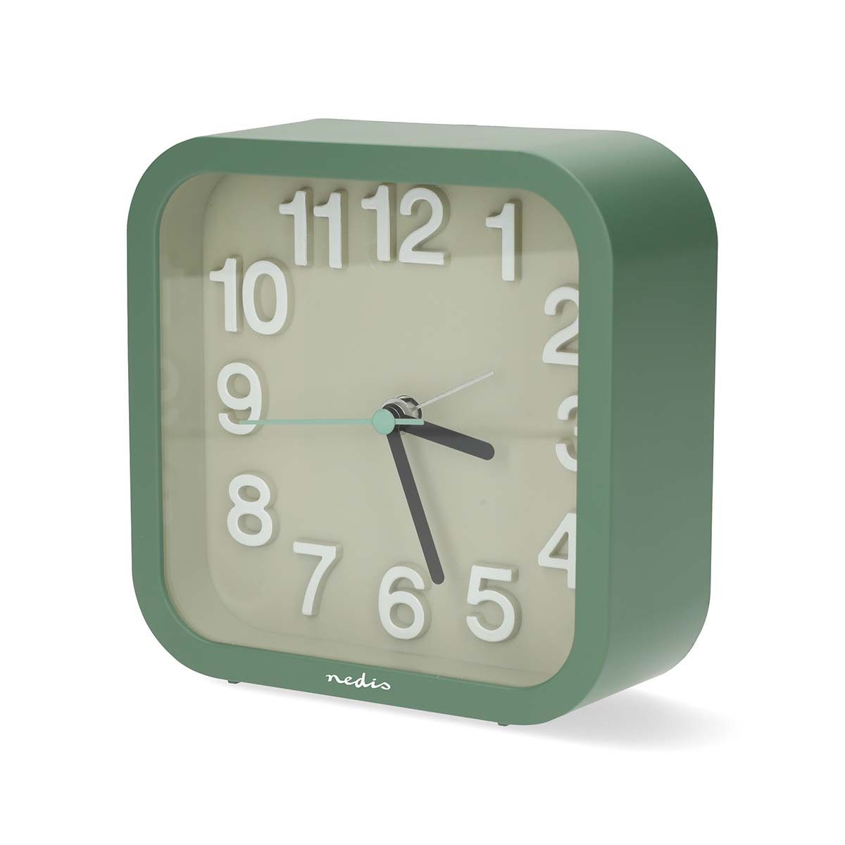 Nedis Wecker CLDK1004GN Lautloses Uhrwerk, Snooze-Funktion, Quarz-Antrieb, Intuitive Bedienung