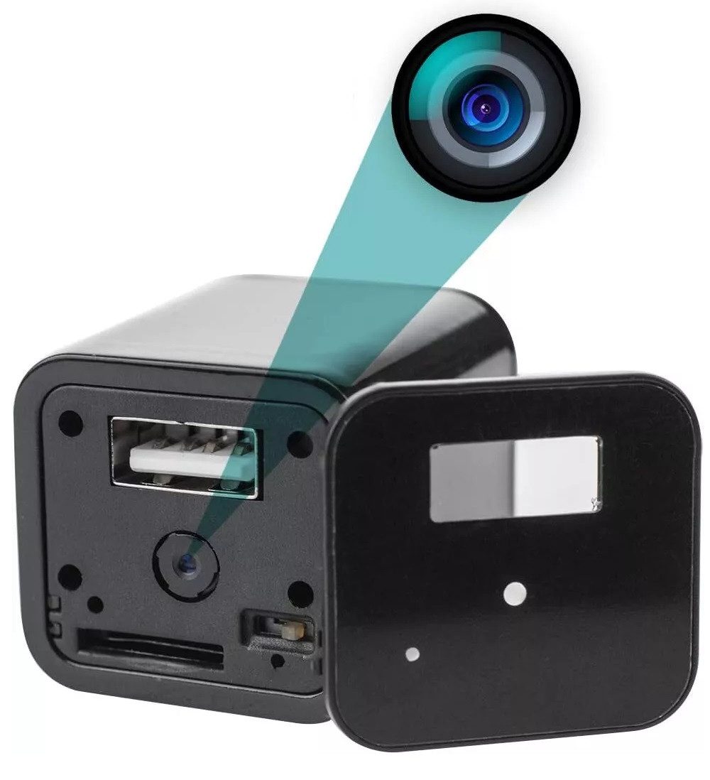 SpionProfi Überwachungskamera Mini Kamera Video Ton Überwachungskamera mit Bewegungsmelder Haus Cam (Innenbereich, Universal Usb Ladegerät versteckte Kamera Spycam Spion Haus Mini Cam)
