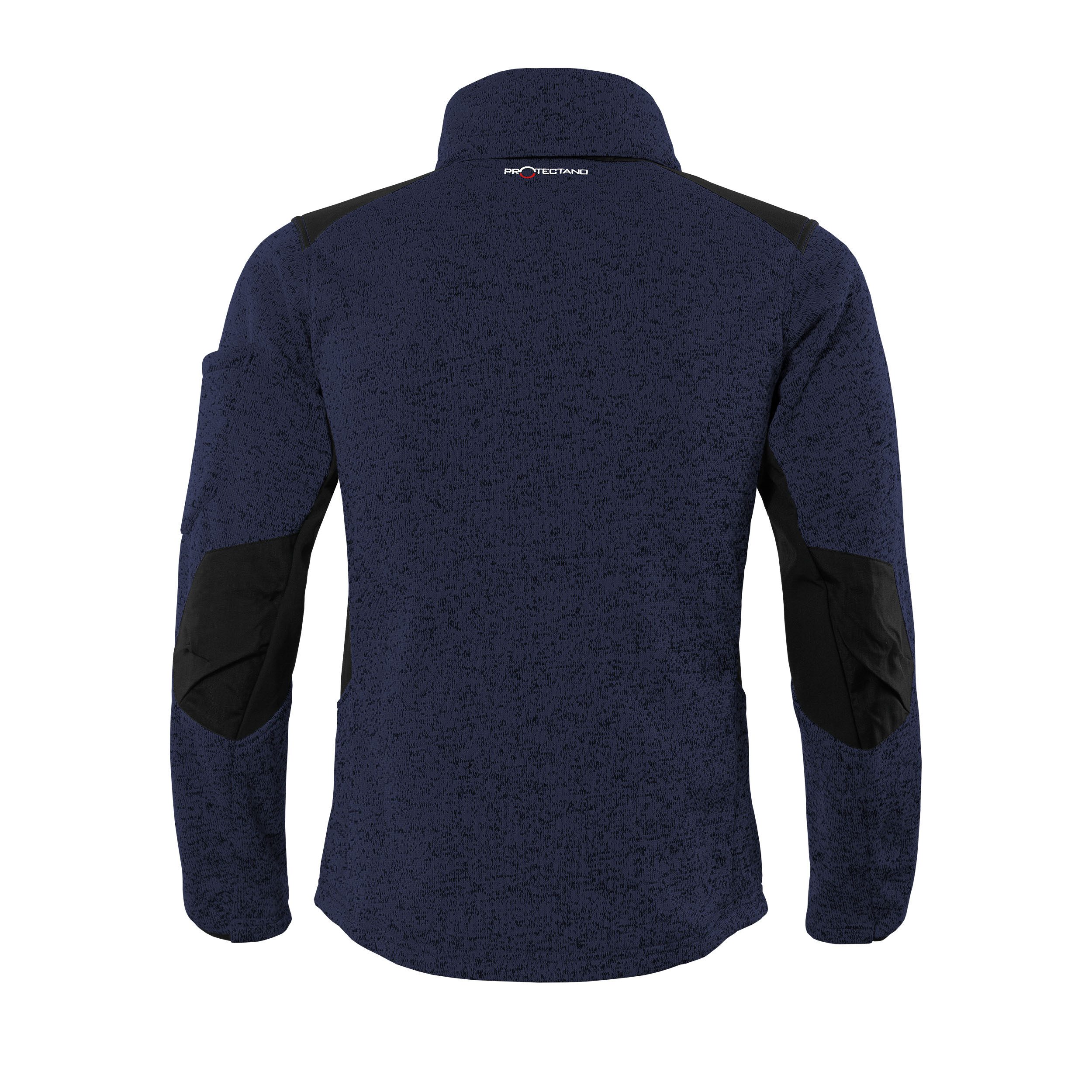 Qualitex Workwear Strickfleecejacke wärmende (melange) Strickfleece-Übergangsjacke - Softshell & Cordura (1-St) Arbeitsjacke mit 6 Taschen - Strapazierfähig - Pflegeleicht - Waschbar