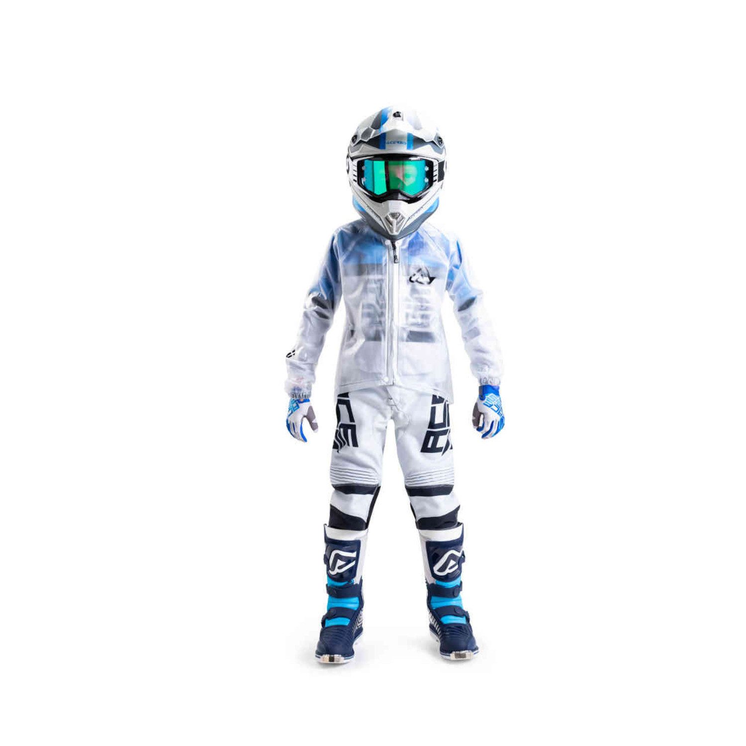 Acerbis Motorradjacke Transparent 3.0 Kinder Regenjacke wasserdicht