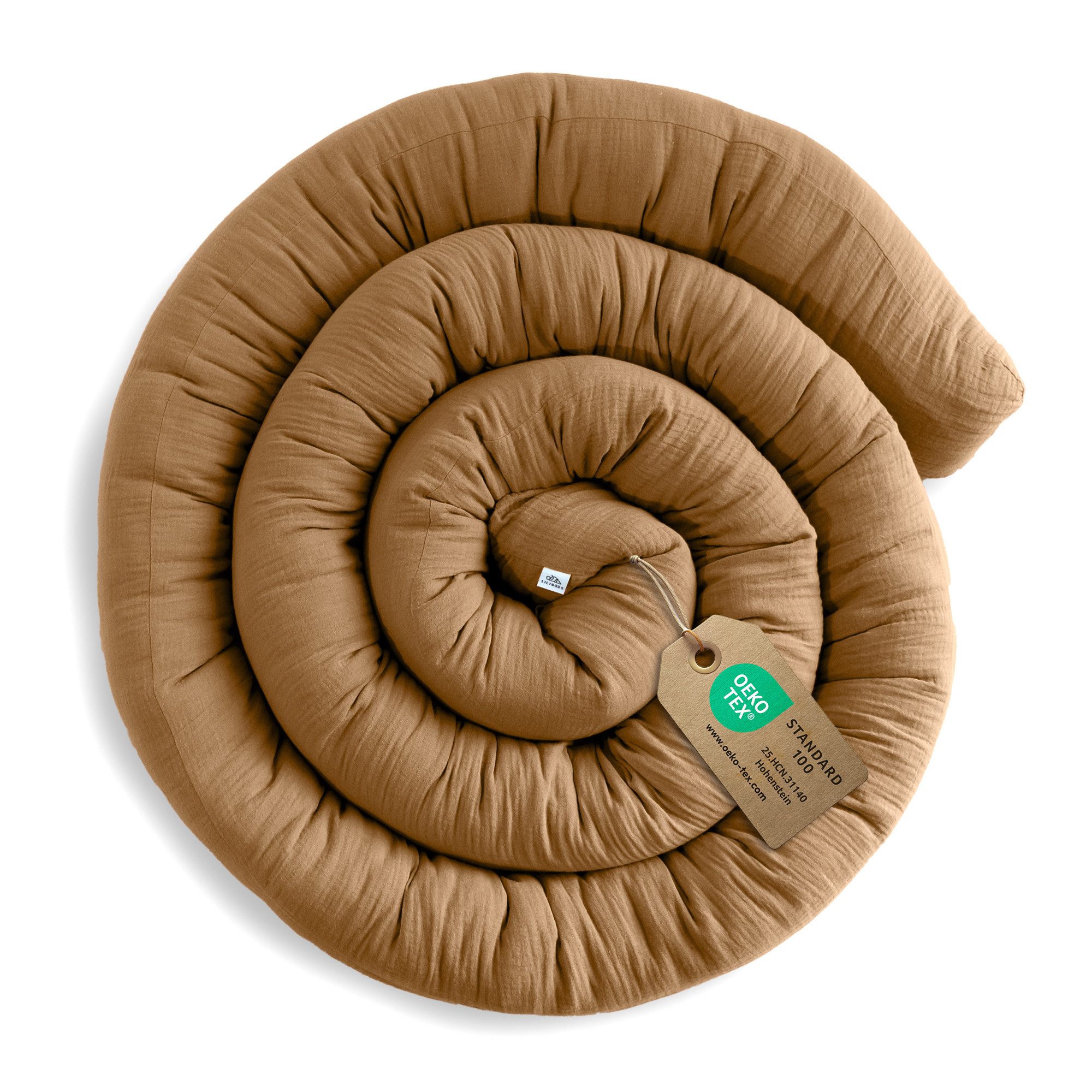 lilimaus Nestchenschlange Bettschlange für Babybett aus Musselin - 200, 300 & 400 cm, (1-tlg), Randschutz & Kuschelrolle mit Befestigungs-Schlaufen - Ø ca. 10-12 cm