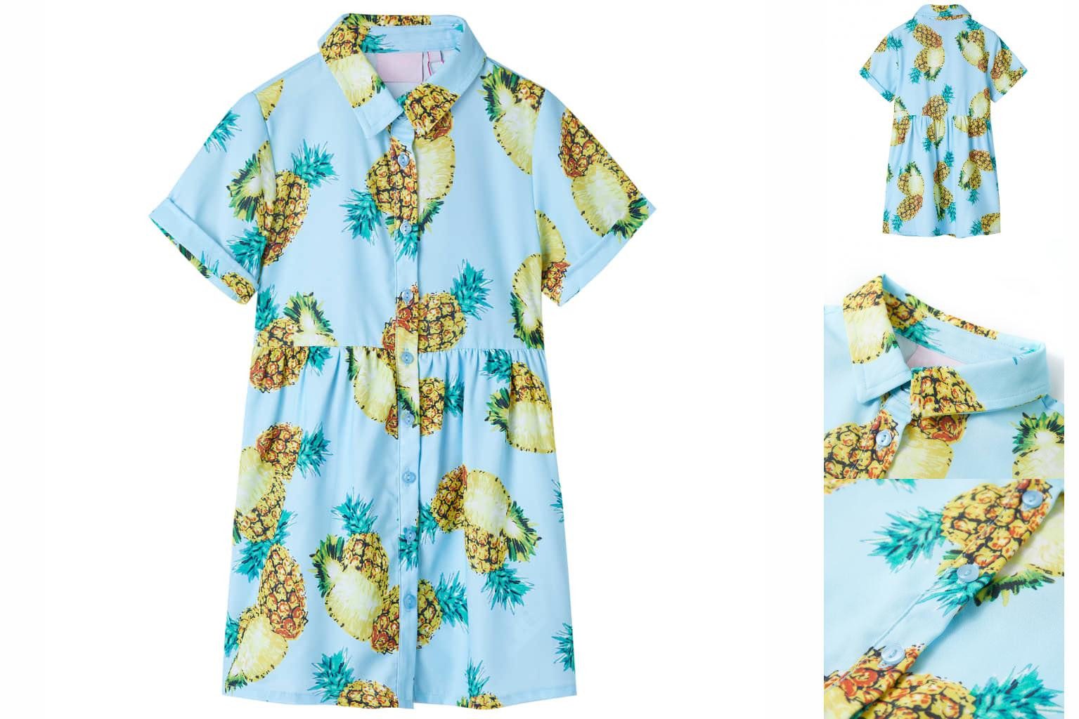 VidaXL Kinderkleid Mit Hirsch-Print – Aus Weicher Baumwolle, Lange Ärmel, Größen 92-140, Für 1,5-10 Jahre