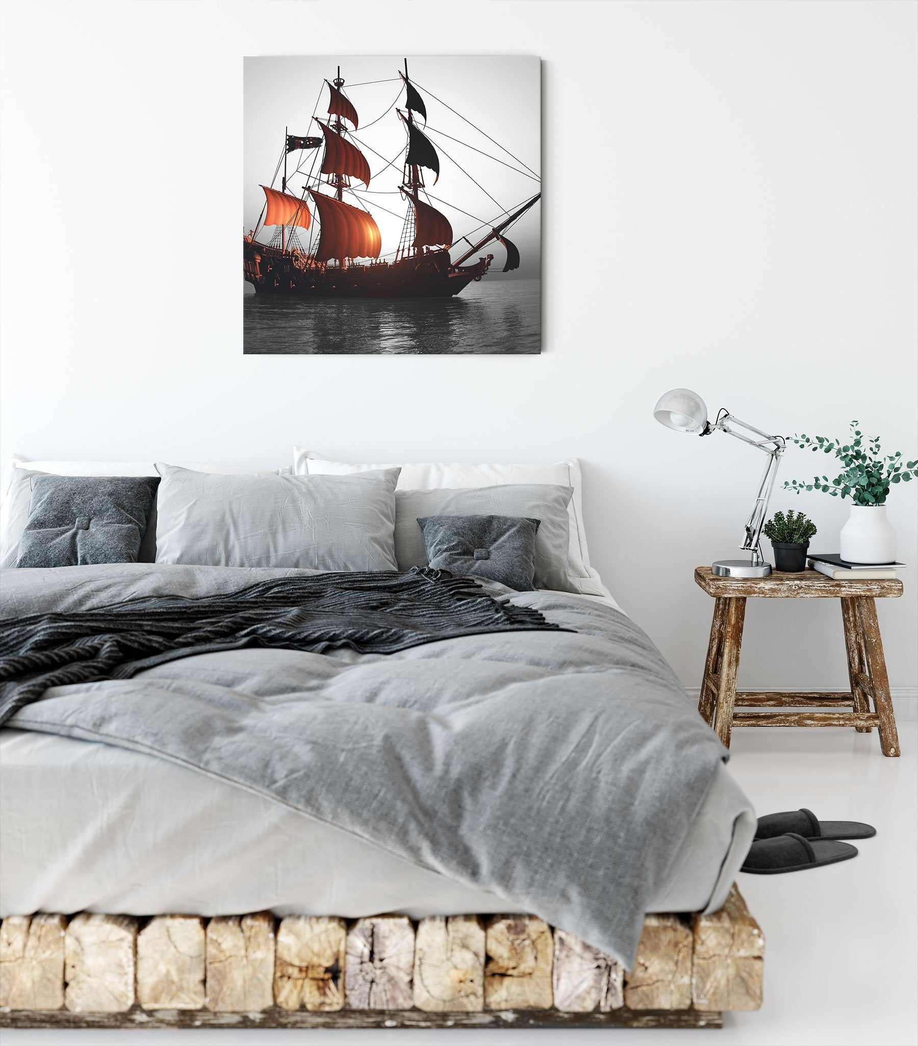 Pixxprint inkl. bespannt, Zackenaufhänger Gewaltiges Leinwandbild St), fertig Gewaltiges Segelschiff Leinwandbild Segelschiff, (1