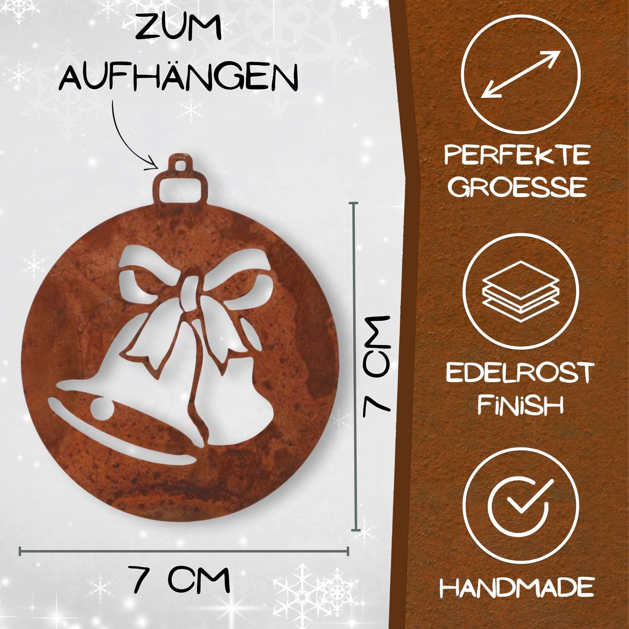 Rostikal Hängedekoration Christbaumschmuck 7 cm Rost günstig online kaufen