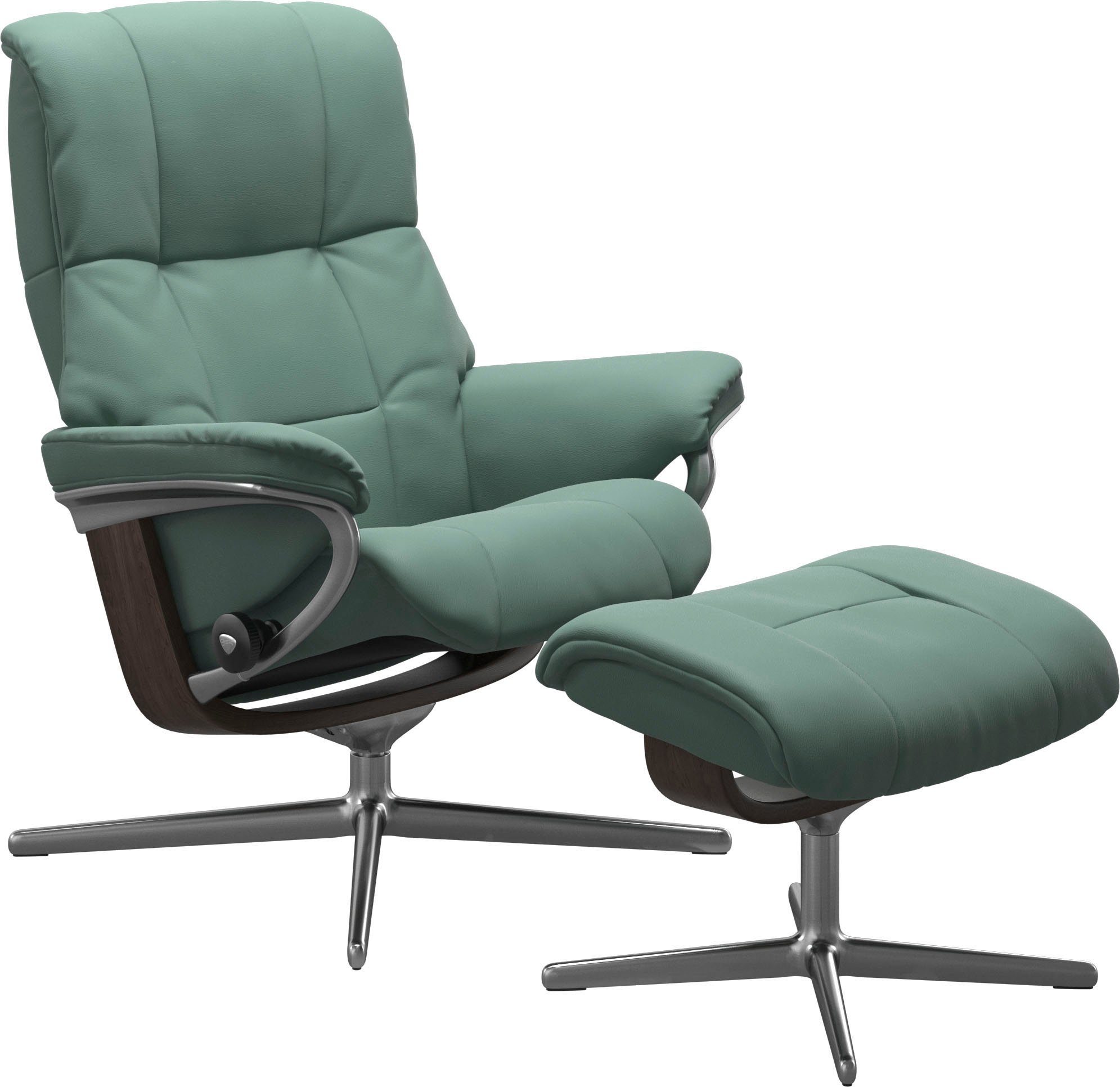 Stressless® Relaxsessel Mayfair (Set, Relaxsessel mit Hocker), mit Hocker, mit Cross Base, Größe S, M & L, Holzakzent Wenge