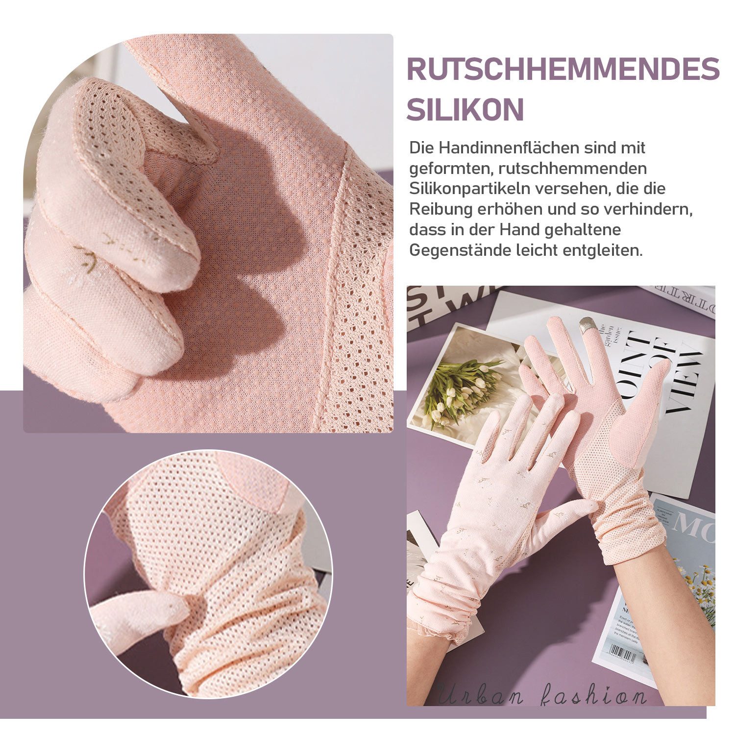 Refttenw Abendhandschuhe Spitzenhandschuhe,Handschuhe damen,Touchscreen-Design,Rutschfeste