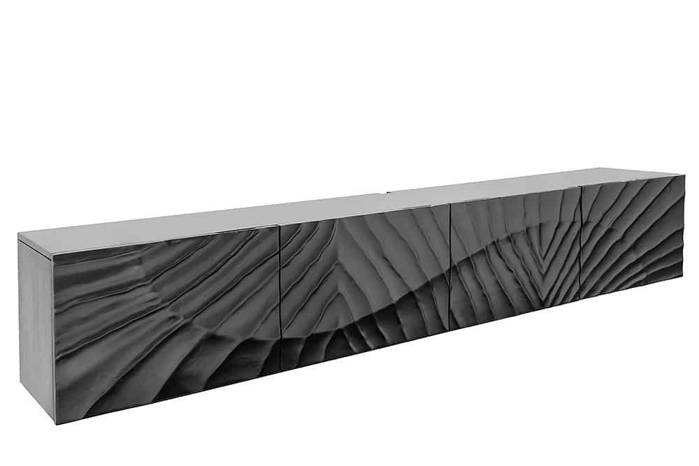riess-ambiente Lowboard SCORPION 200cm schwarz (Einzelartikel, 1 St), Wohnzimmer · Massivholz · Mango · TV-Schrank · hängend · Industrial