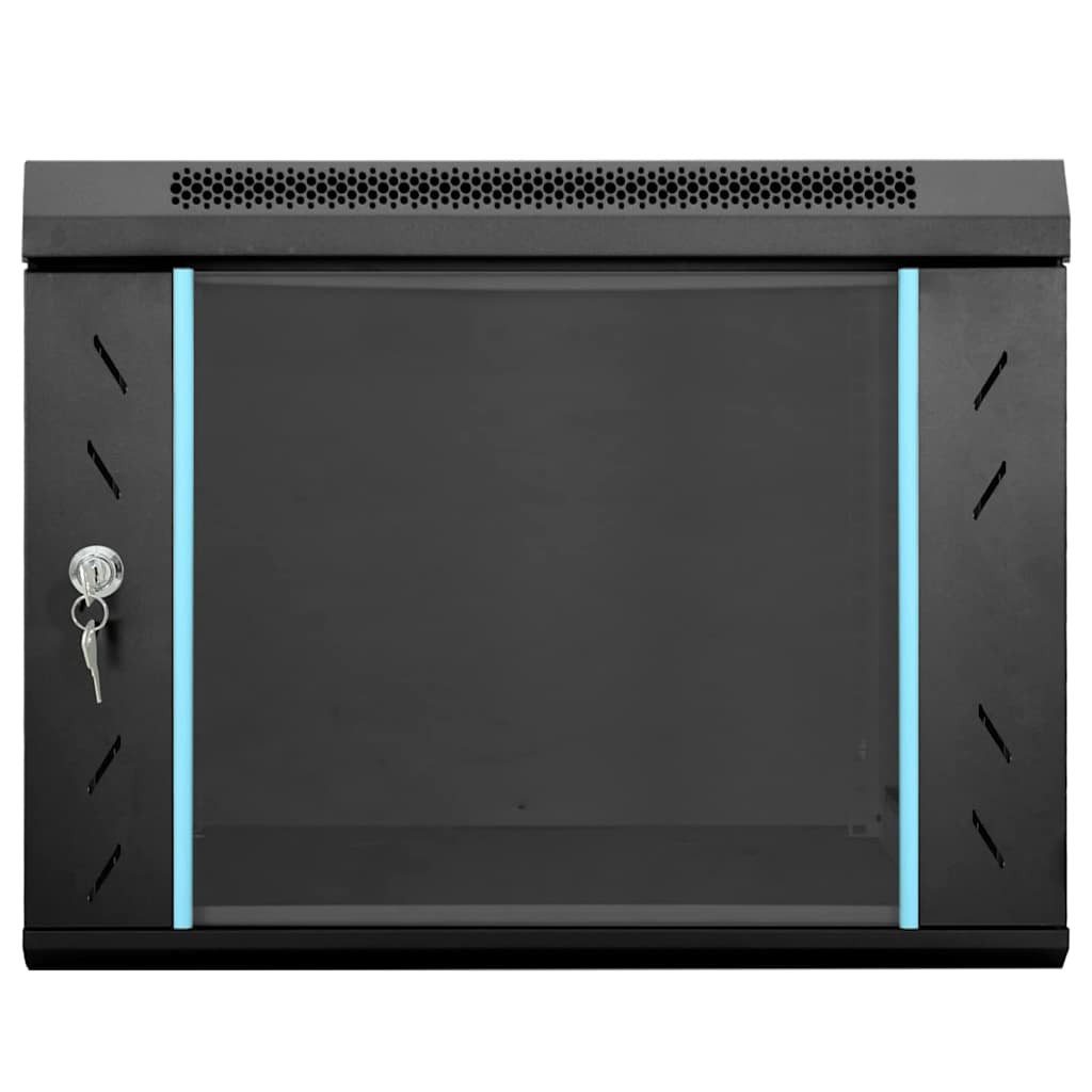 vidaXL Netzwerkschrank mit Speicher Schwarz 53 x 60 x 45 cm Stahl Netzwerk-Adapter