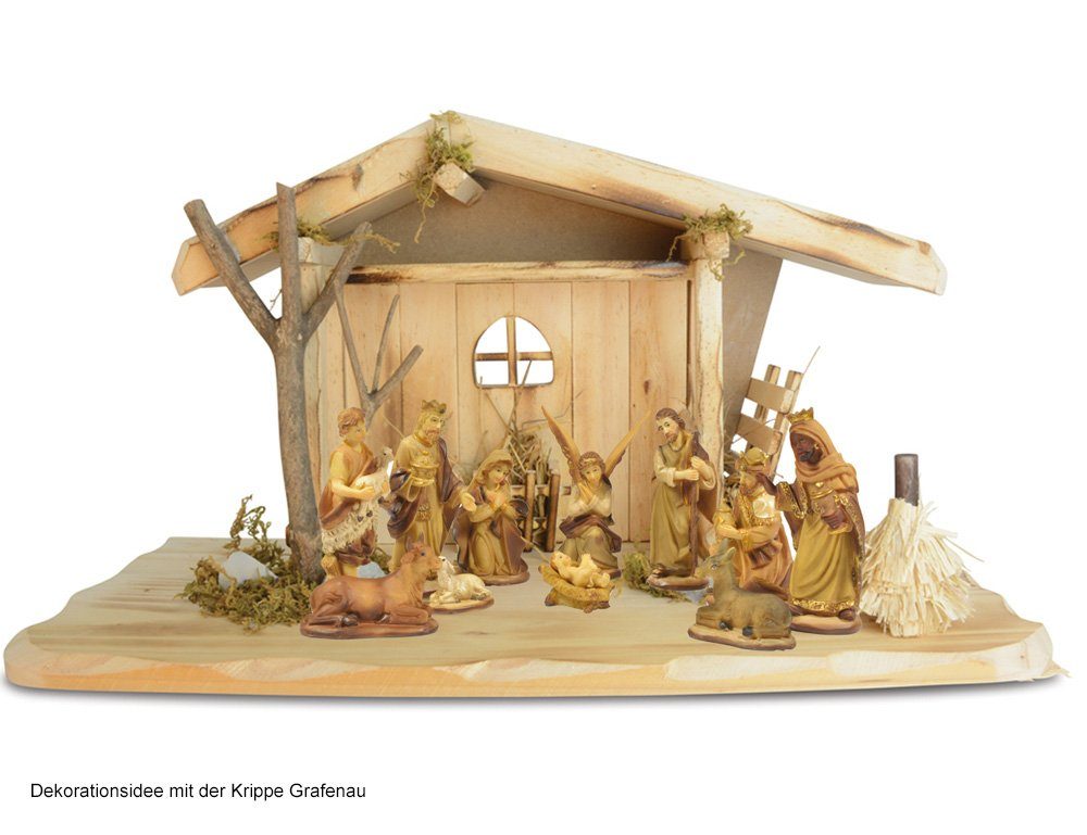 - Weihnachtskrippe (12 78313 Set "Natur" WEINBERGER Krippenfigur 7-9 cm, Basic & RIFFELMACHER - 12-tlg. St), Handbemalt Traditionell