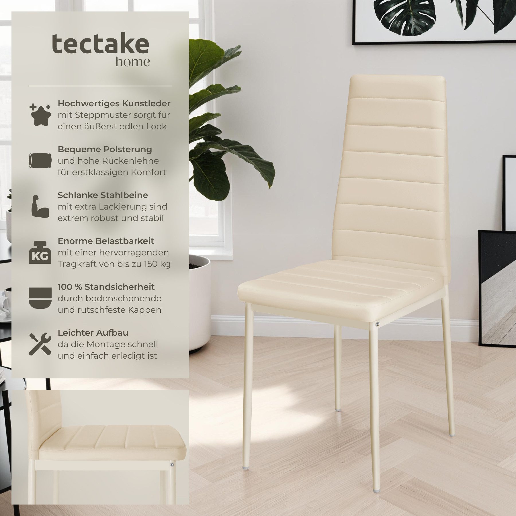tectake Esszimmerstuhl Set Esszimmerstuhl (Set., 6 günstig online kaufen