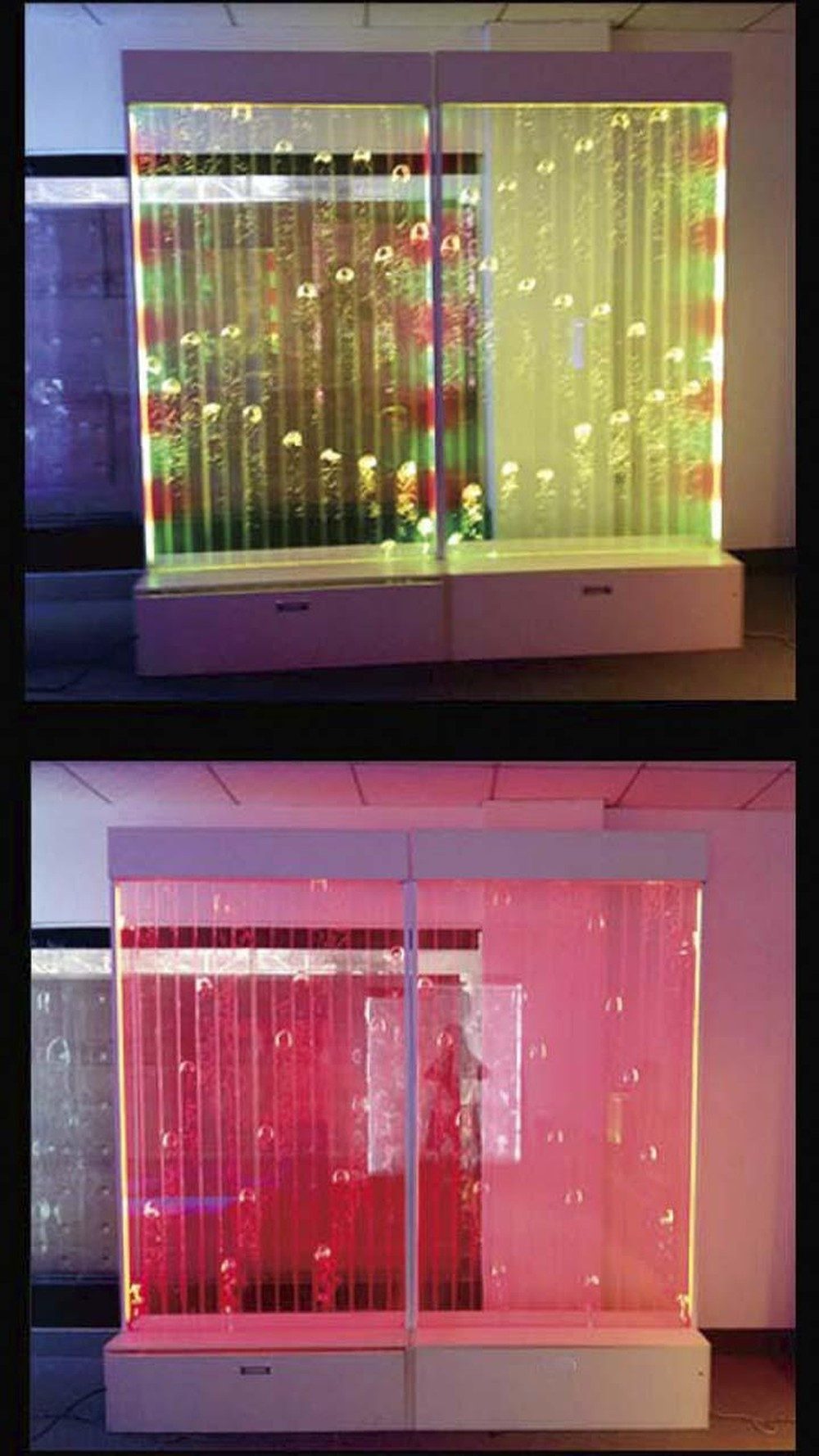 JVmoebel Barschrank Beleuchtete Wasserwand aus Acryl mit Edelstahl-Elementen (1-St)