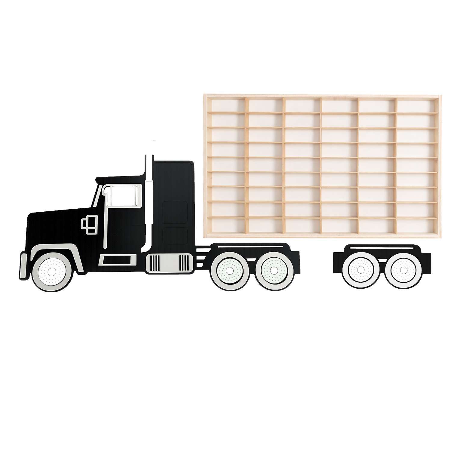 ART TWIST HOME Wandregal, Sammelvitrine American Truck Schwarz Setzkasten Aufbewahrung