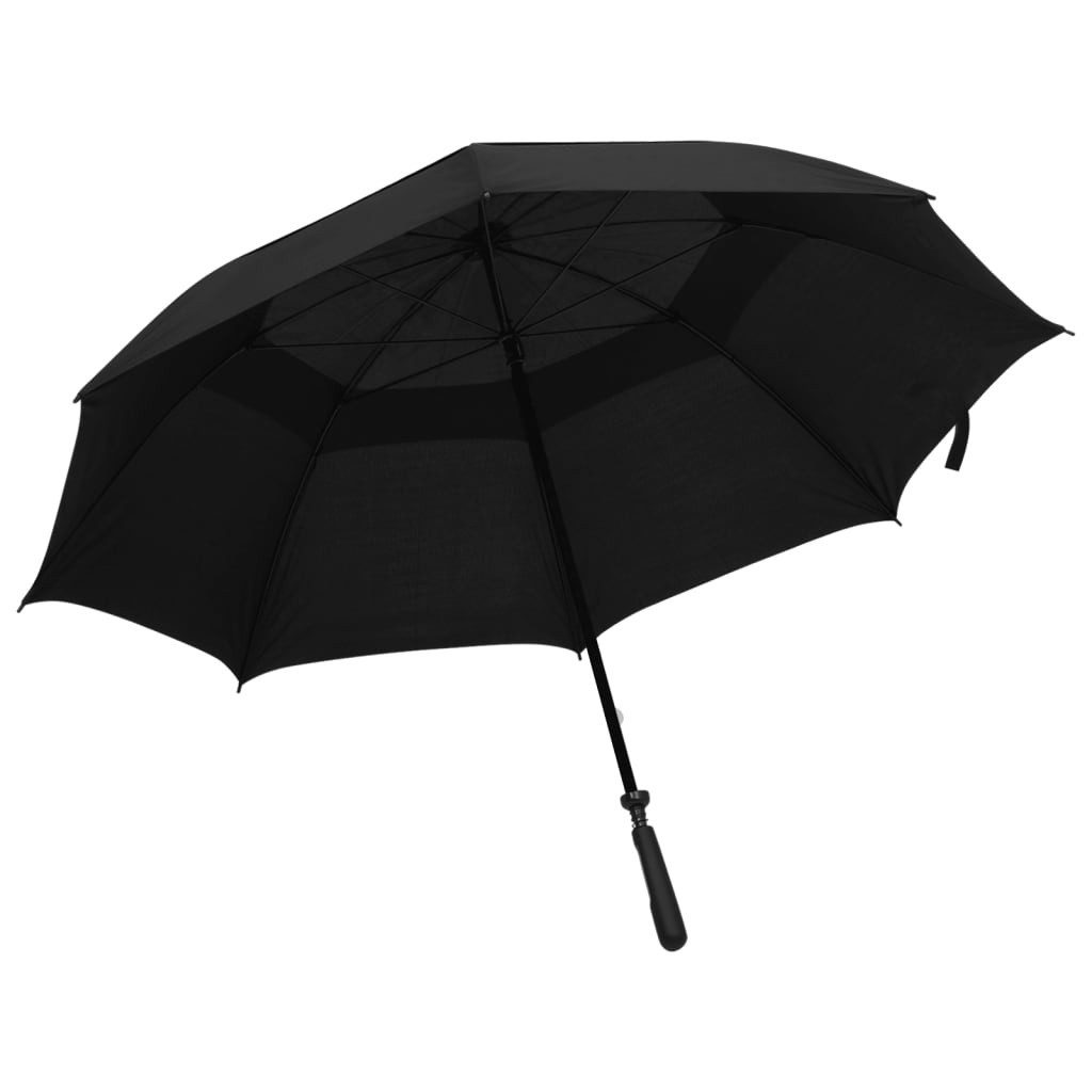 Stockregenschirm Regenschirm Schwarz 130 cm