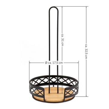 bremermann Küchenrollenhalter Küchenrollenhalter aus Bambus und schwarzem Metall, freistehend