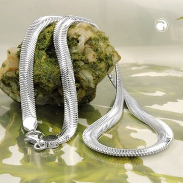 unbespielt Silberkette Halskette 6 x 2 mm Schlangenkette flach glänzend 925 Silber 42 cm, Silberschmuck für Damen und Herren