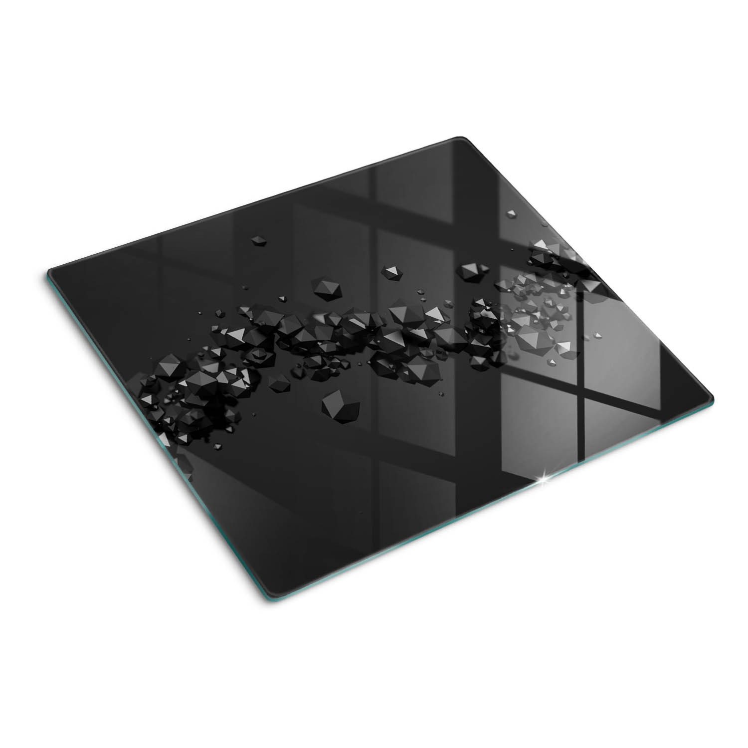 Tulup Schneidebrett Abdeckung Spritzschutz Schwarz Herdabdeckplatte Kochplattenabdeckung, (1-St., 4 Größenvarianten), Arbeitsplatte Herdschutz - 3D Abstraktion