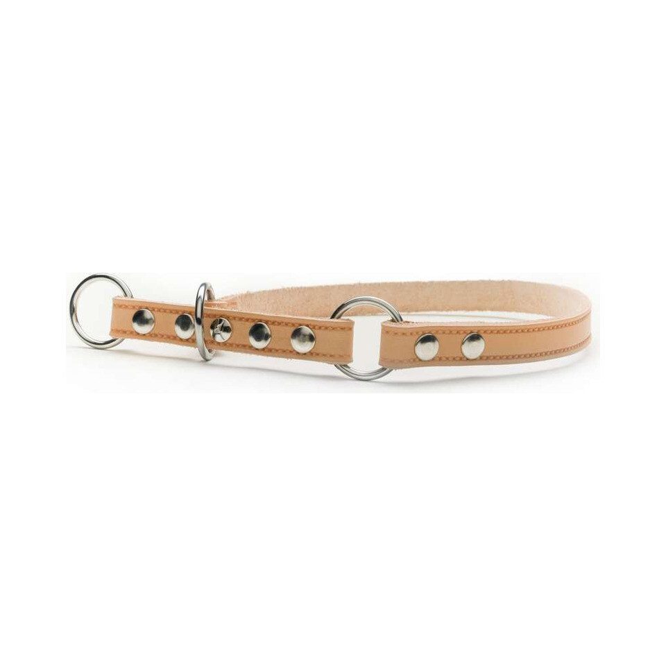 Das Lederband Hunde-Halsband Zughalsband mit Stop Weinheim Natural