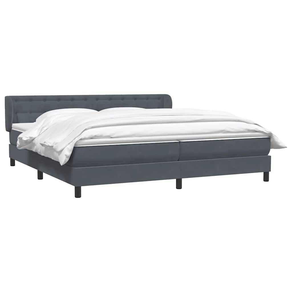 vidaXL Bett Boxspringbett mit Matratzen Dunkelgrau 200x220 cm Samt günstig online kaufen