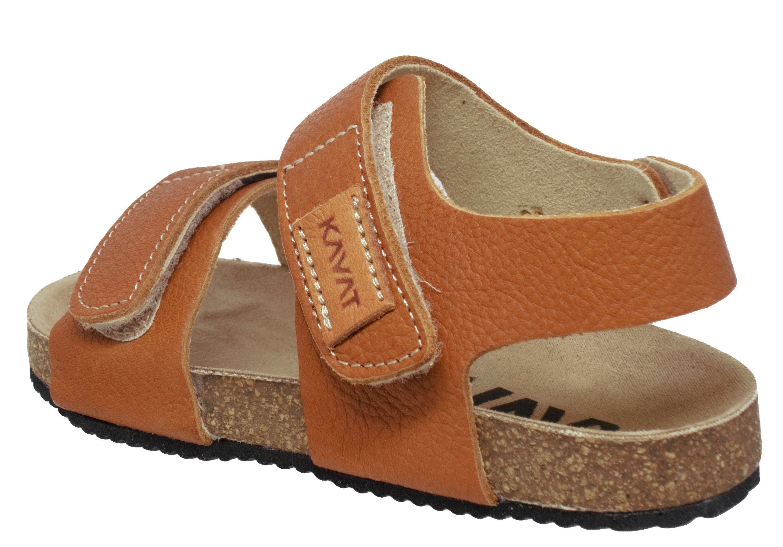 KAVAT Sandalen Bomhus EP Kinder Leder Klett Braun Sandalette