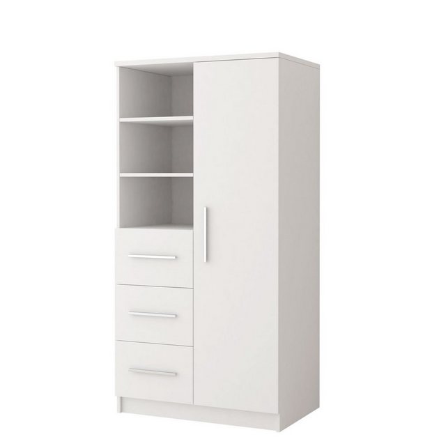 Polini Home Raumteilerregal Schrankregal 80 x 160 x 40 cm Weiß mit silbernen Griffen Colour Seri  - Onlineshop Otto