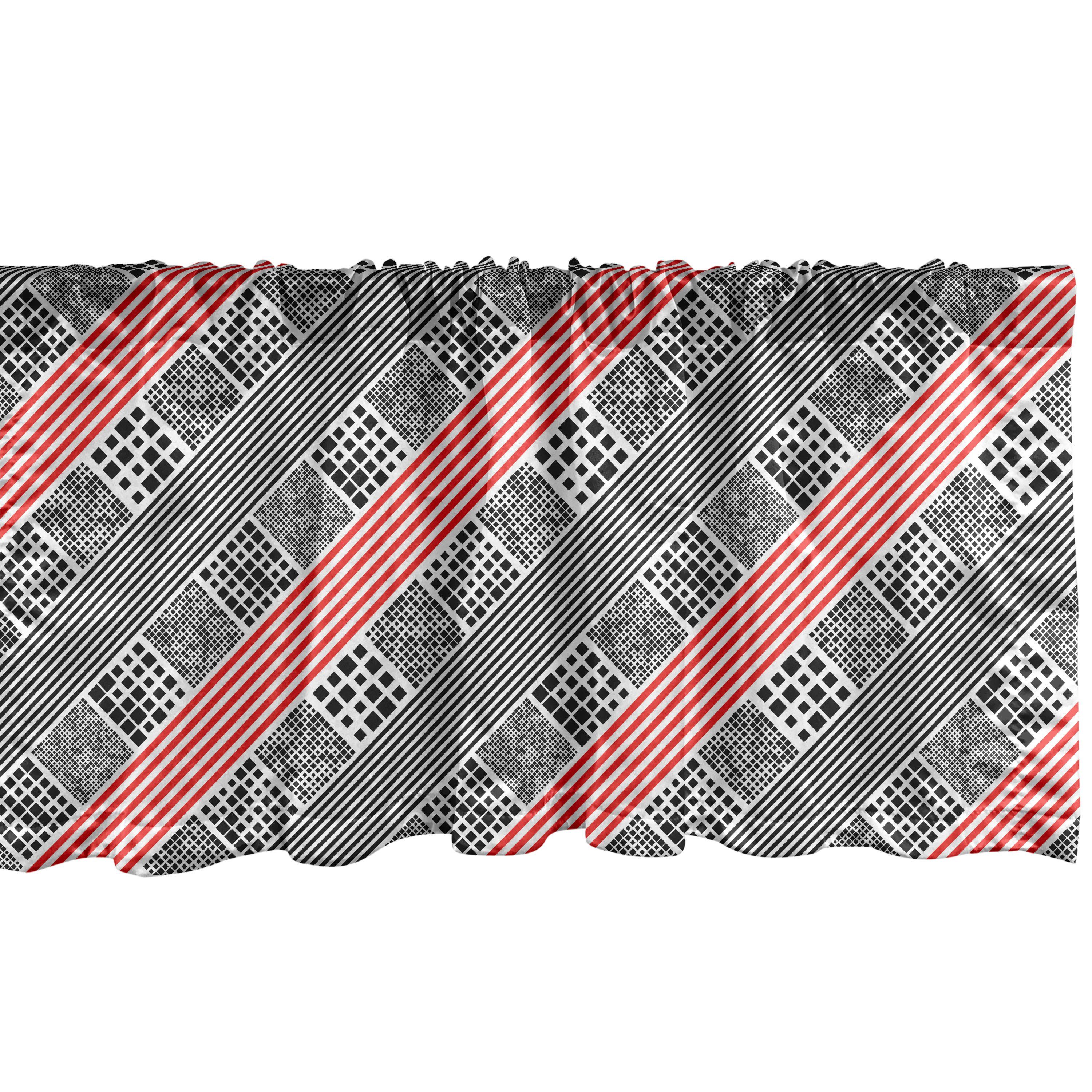 Scheibengardine Vorhang Volant für Küche Schlafzimmer Dekor mit Stangentasche, Abakuhaus, Microfaser, Abstrakt Moderne diagonale Streifen | Scheibengardinen