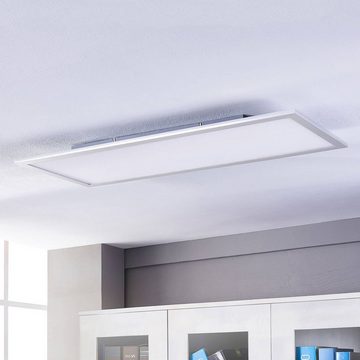 Lindby LED Panel Livel, dimmbar, LED-Leuchtmittel fest verbaut, Farbwechsel warmweiß / tageslicht, Modern, PMMA, Aluminium, weiß, silber, 1 flammig, inkl.