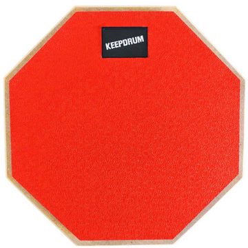 keepdrum Schlagzeug Übungspad-Set DP-RD Practice-Pad Rot,mit Stativ, und Drumsticks