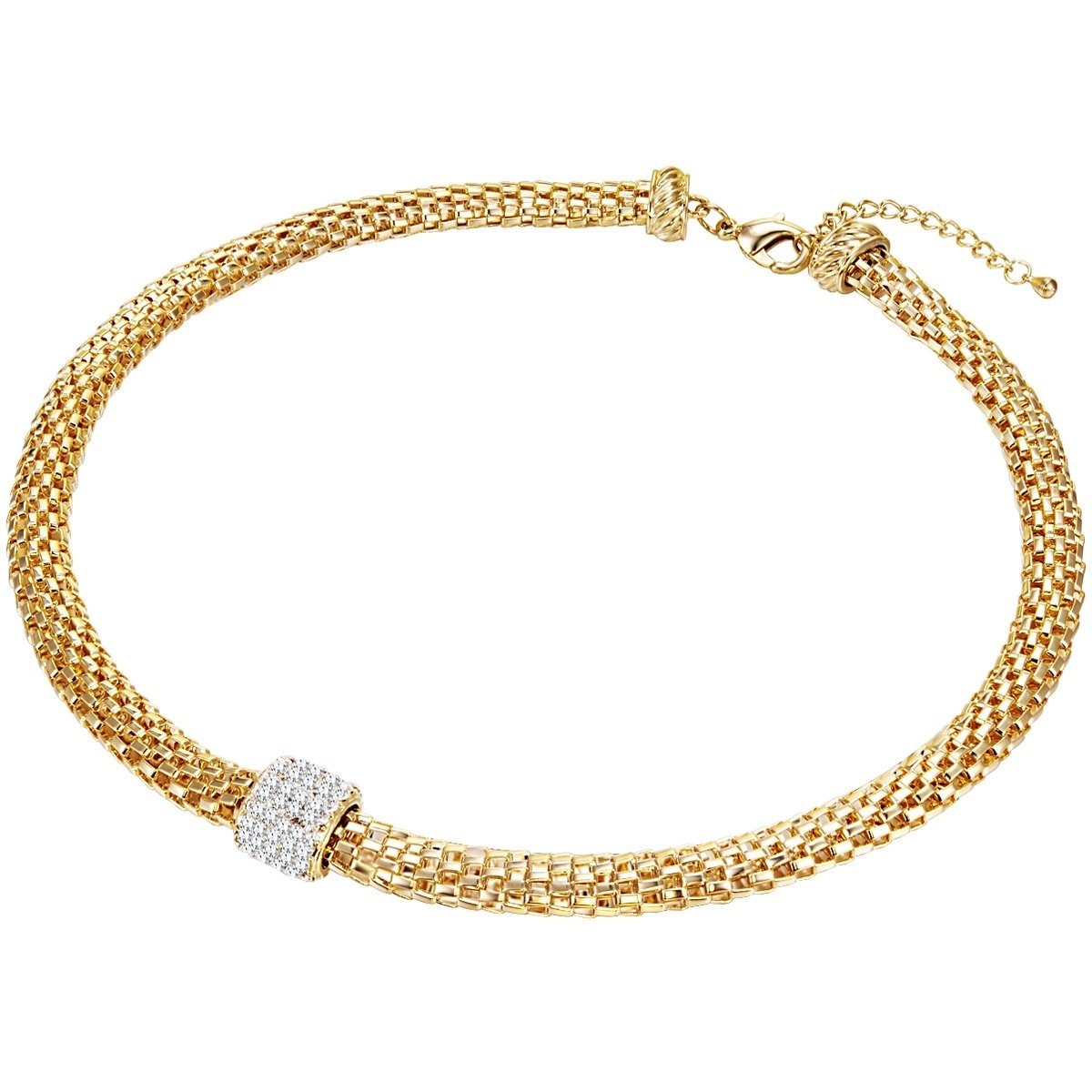 gelbgold Lulu Glaskristall & Collier weiß Kette Jane