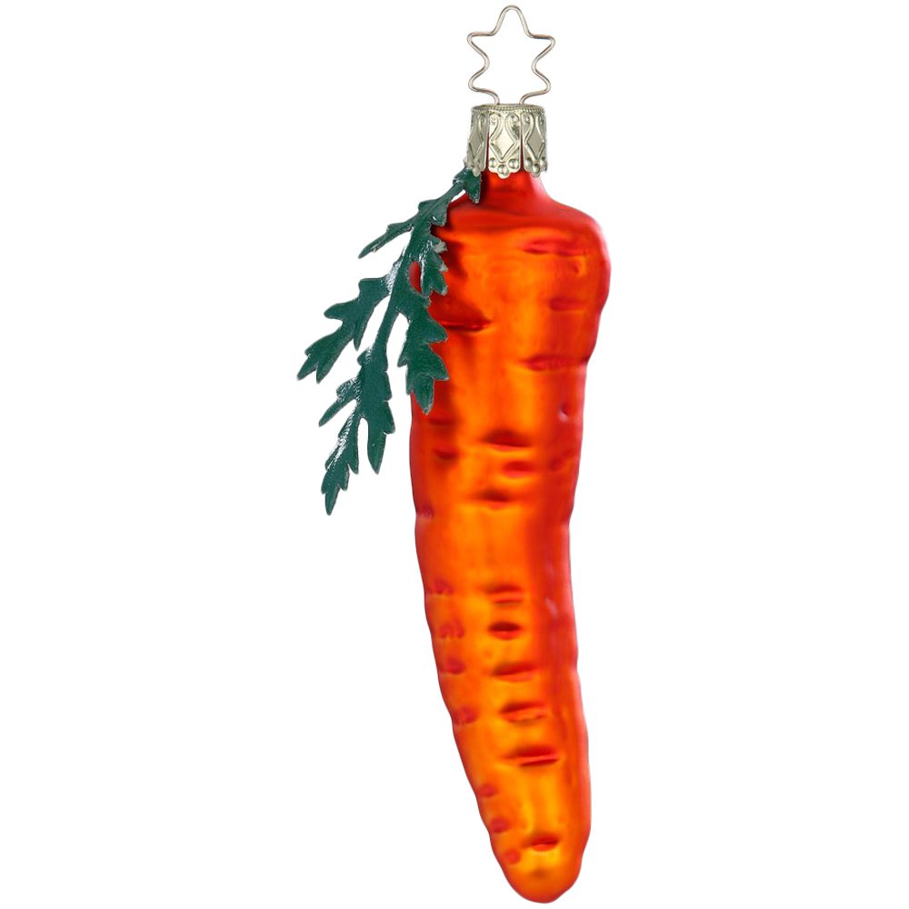 INGE-GLAS® Christbaumschmuck Karotte, Möhre 12cm (1-tlg), mundgeblasen, handbemalt