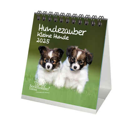 Seelenzauber Tischkalender Hundezauber Kleine Hunde Kalender für 2025 Format 10cm x 10cm Welpen