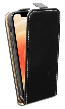 cofi1453 Handyhülle cofi1453® Flip Case kompatibel mit iPhone 12 Mini Handy Tasche vertikal aufklappbar Schutzhülle Klapp Hülle Schwarz