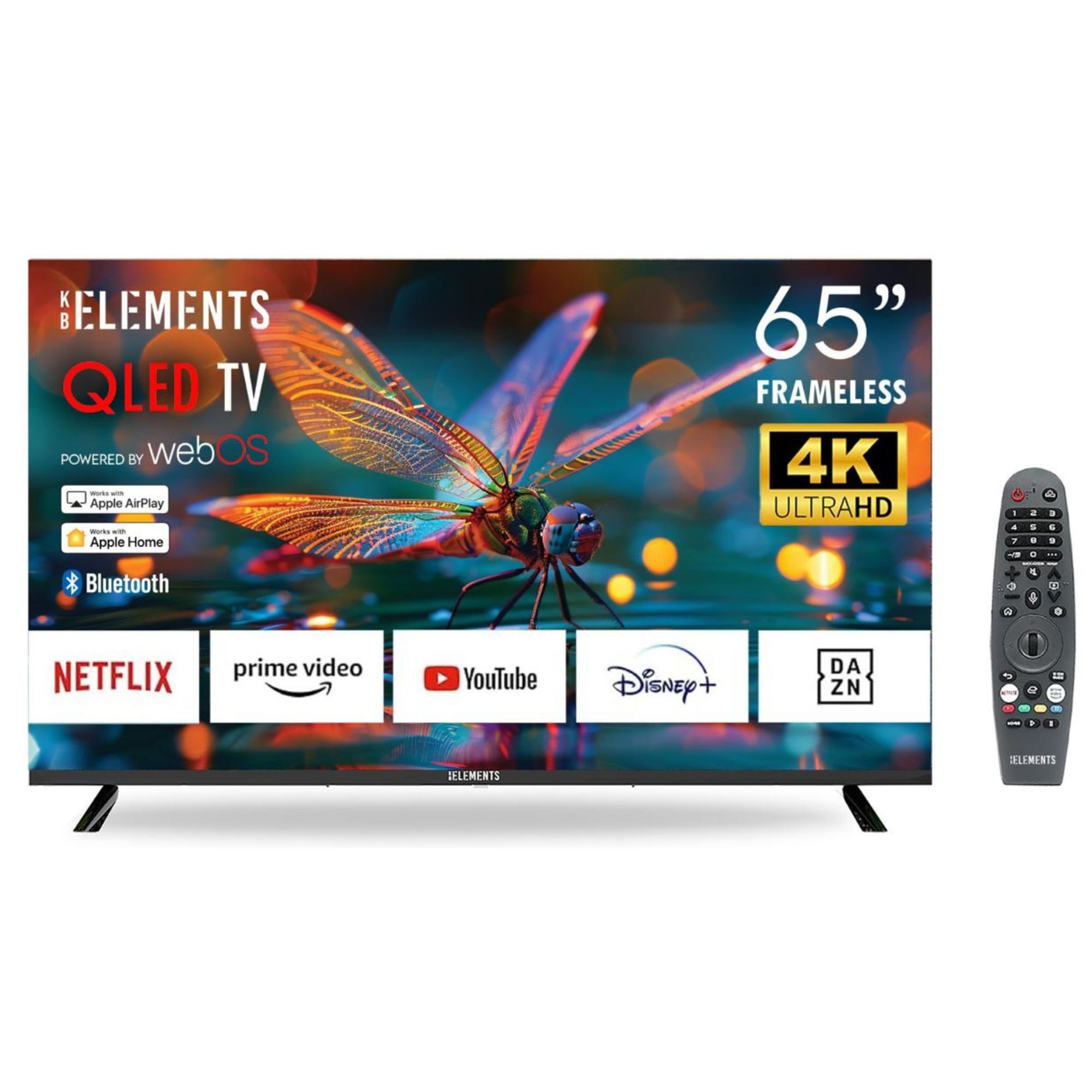 KB Elements ELT65QL7DE QLED-Fernseher (165,00 cm/65 Zoll, 4K Ultra HD, Smart-TV, QLED, 4K UHD, HDR10+, webOS Betriebssystem, Magic Fernbedienung)