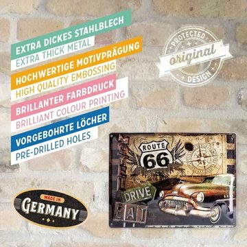 Nostalgic-Art Metallschild Blechschild 30 x 40 cm - US Highways - Route 66 Road Trip