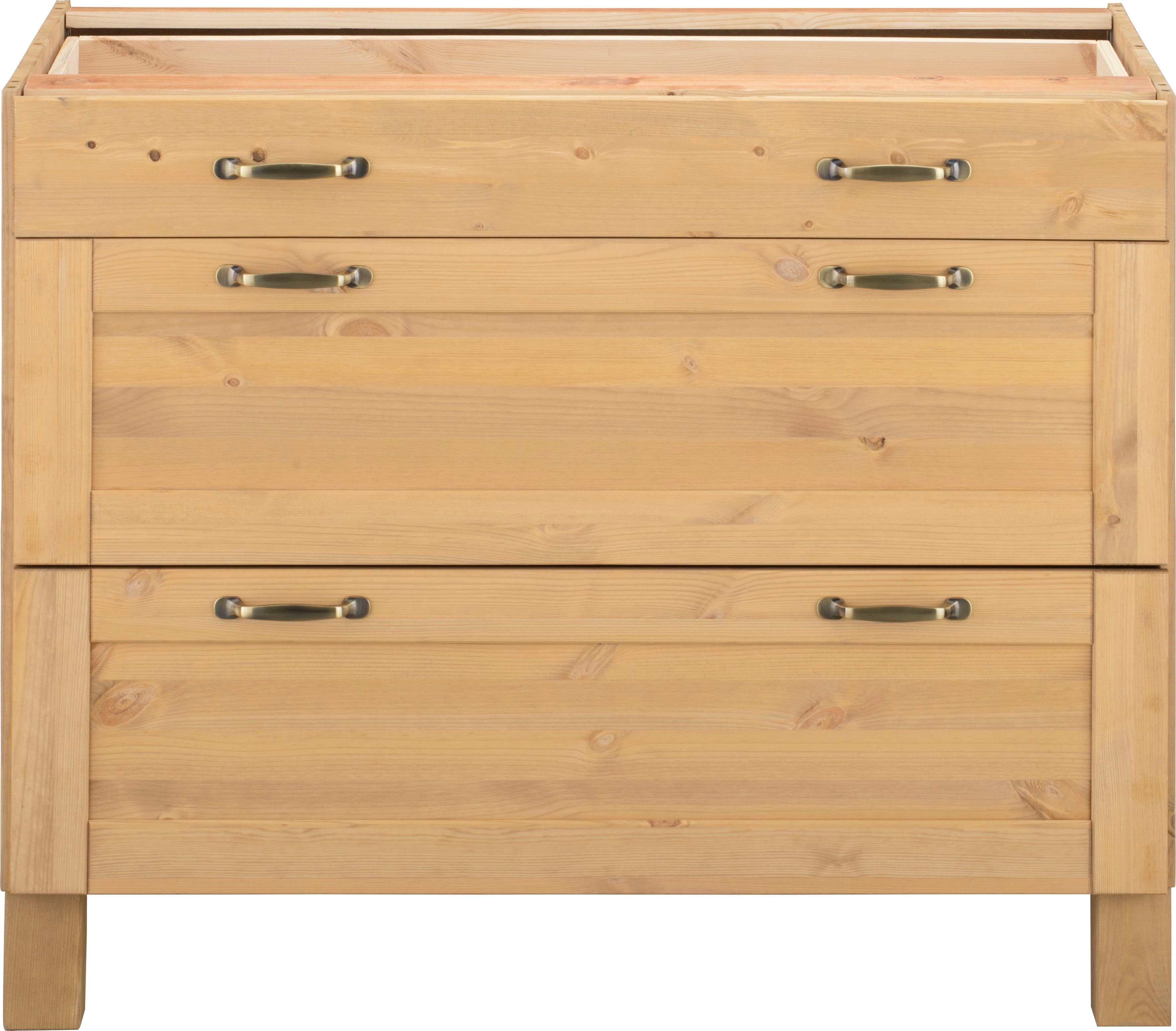 Home affaire Unterschrank Alby Breite 100 cm, 3 Schubladen