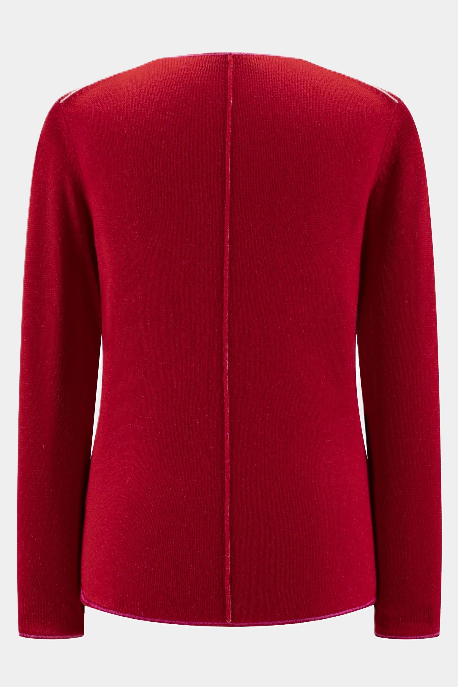 Zaubermond Strickpullover Zaubermond Strickpullover mit Kontrastdetails LIPSTICK RED