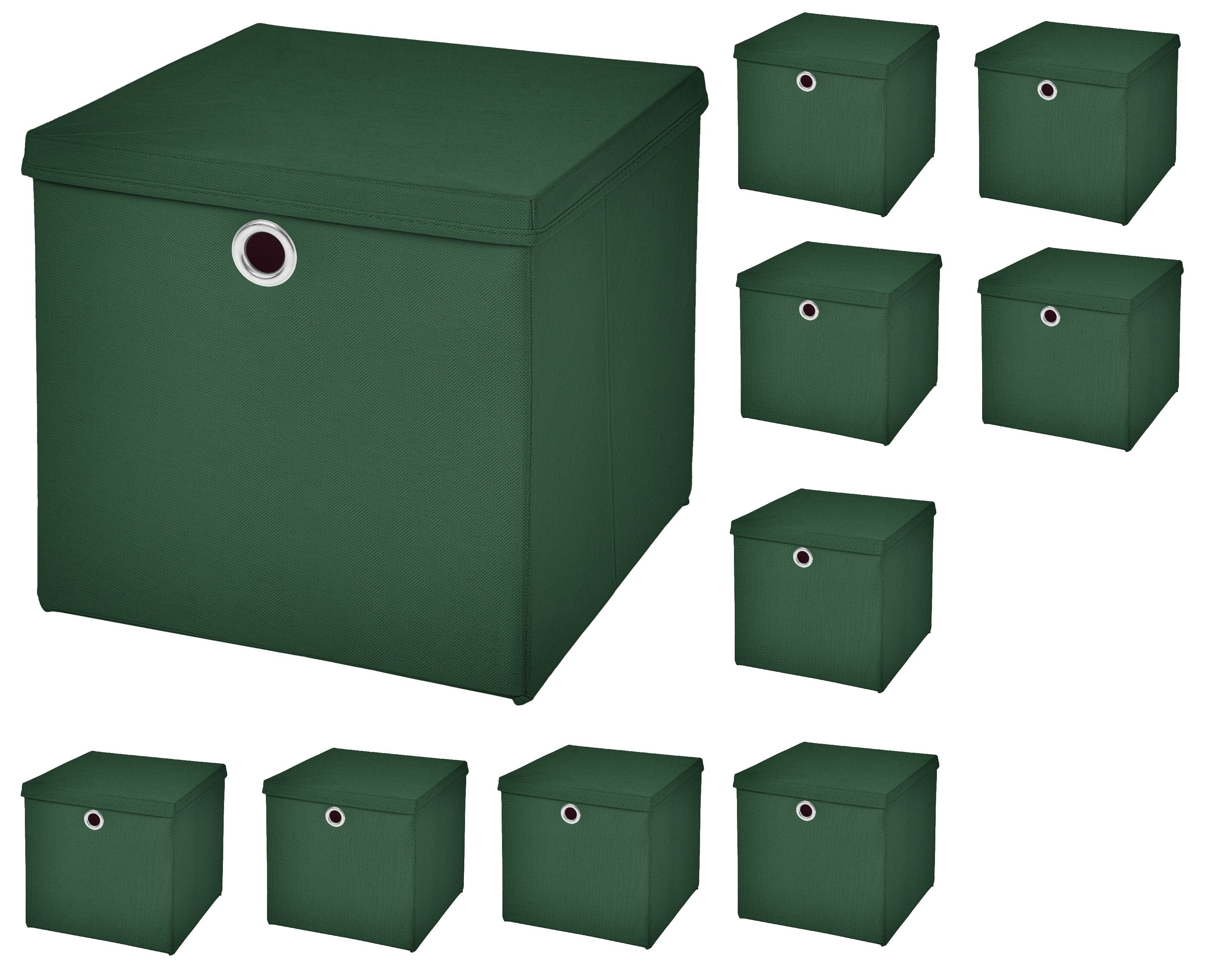 StickandShine Faltbox 10er SET 28 x 28 x 28 cm mit Deckel – perfekt für KALLAX