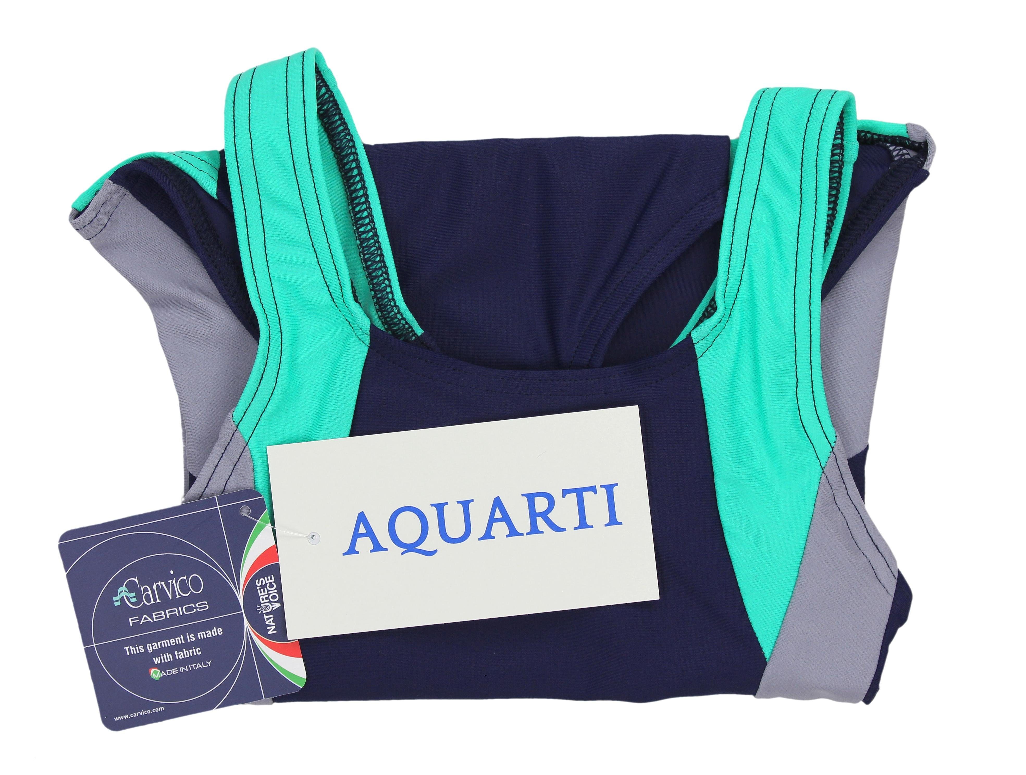 Grau Dunkelblau Aquarti Badeanzug / Aquarti / Ringerrücken mit Grün Badeanzug Mädchen