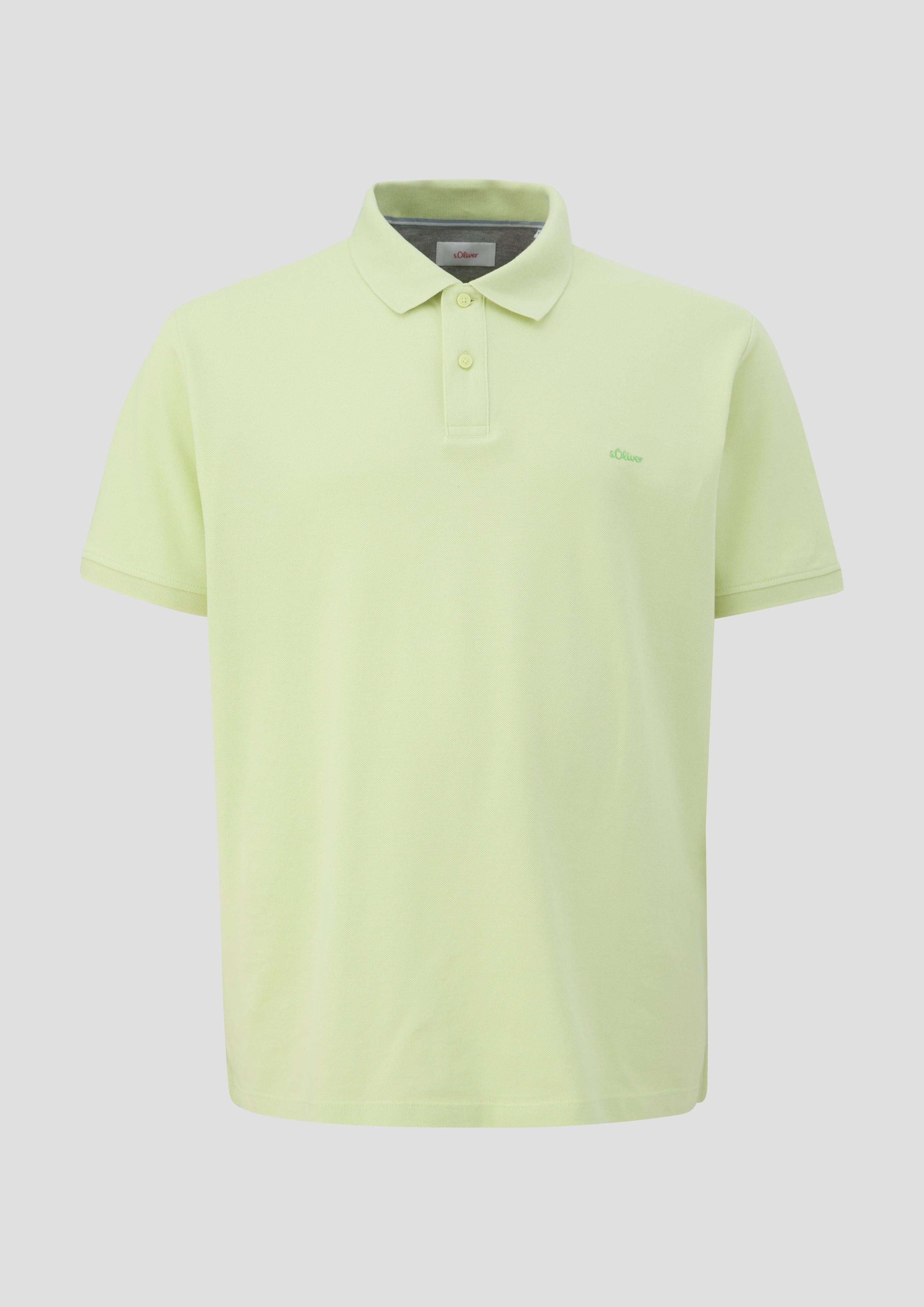 s.Oliver Kurzarmshirt Poloshirt mit kleinem Label-Print günstig online kaufen