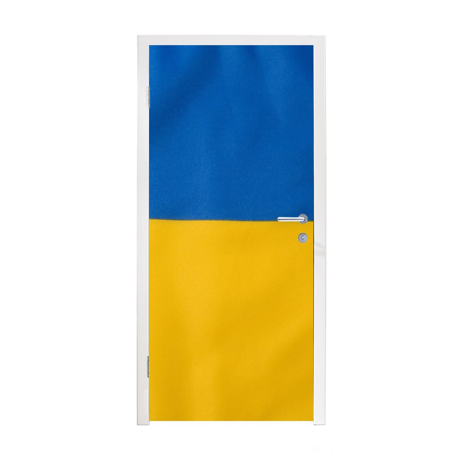 MuchoWow Türtapete Nahaufnahme der Flagge der Ukraine, Matt, bedruckt, (1 St), Fototapete für Tür, Türaufkleber, 75x205 cm