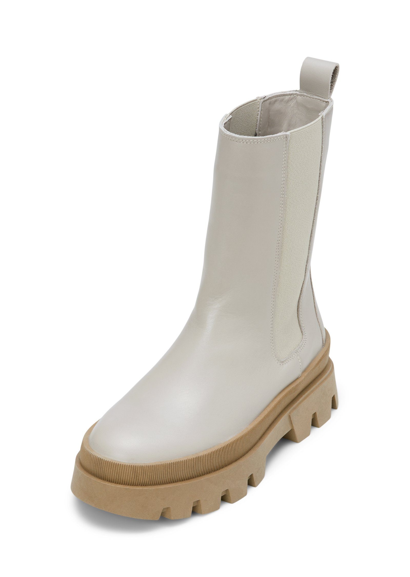 Marc O'Polo aus glattem Kalbleder Chelseaboots beige | Chelsea-Boots