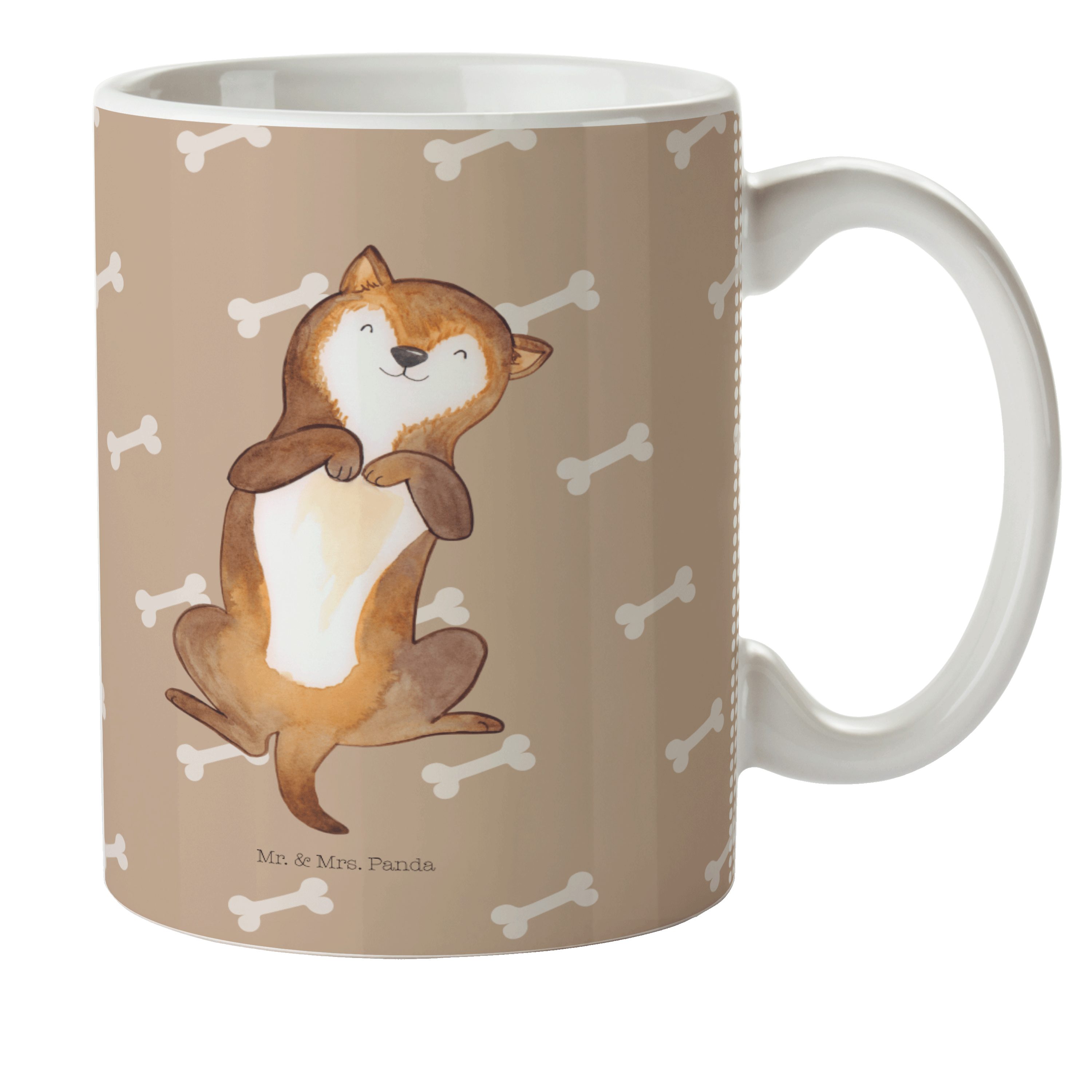 & Mr. Kunststoff Hund Bauchkraulen Kunststoff Hundeglück Sprüche, - Mrs. - Tasse, Panda Geschenk, Kinderbecher