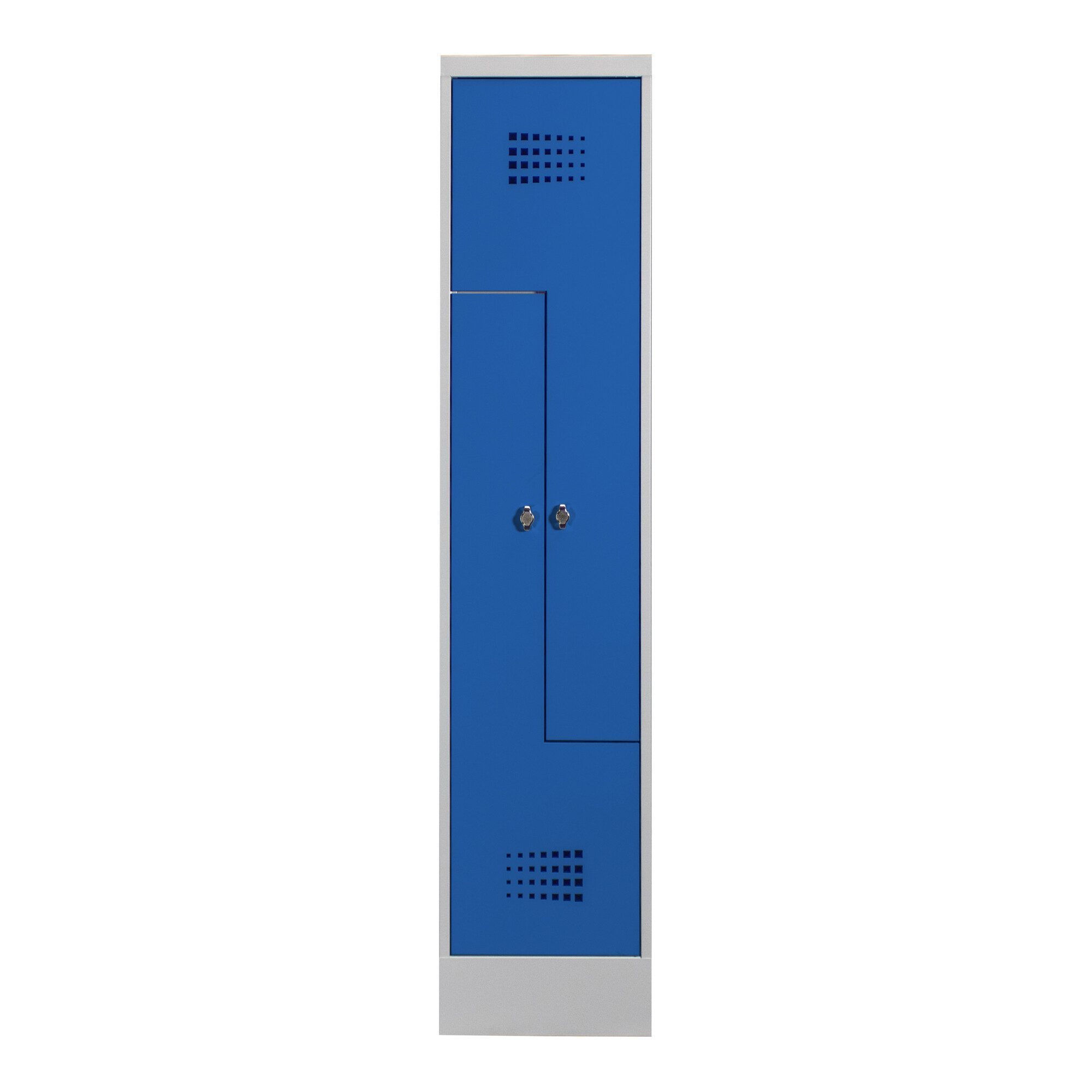 Stier Garderobenschrank STIER Z-Garderobenspind Premium mit Sockel 2 Abteile Drehriegel