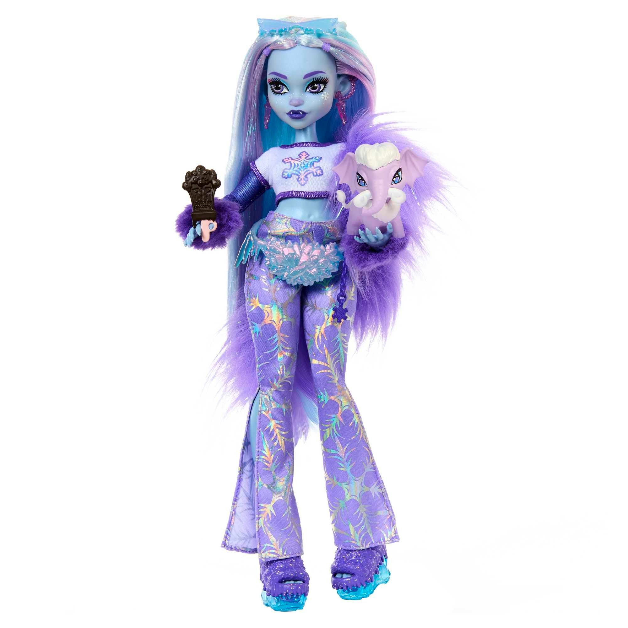 Mattel® Anziehpuppe Monster High Abbey Bominable Puppe, Yeti-Tochter Abbey Bominable mit pastellfarbenem Schimmerhaar, Fellbes