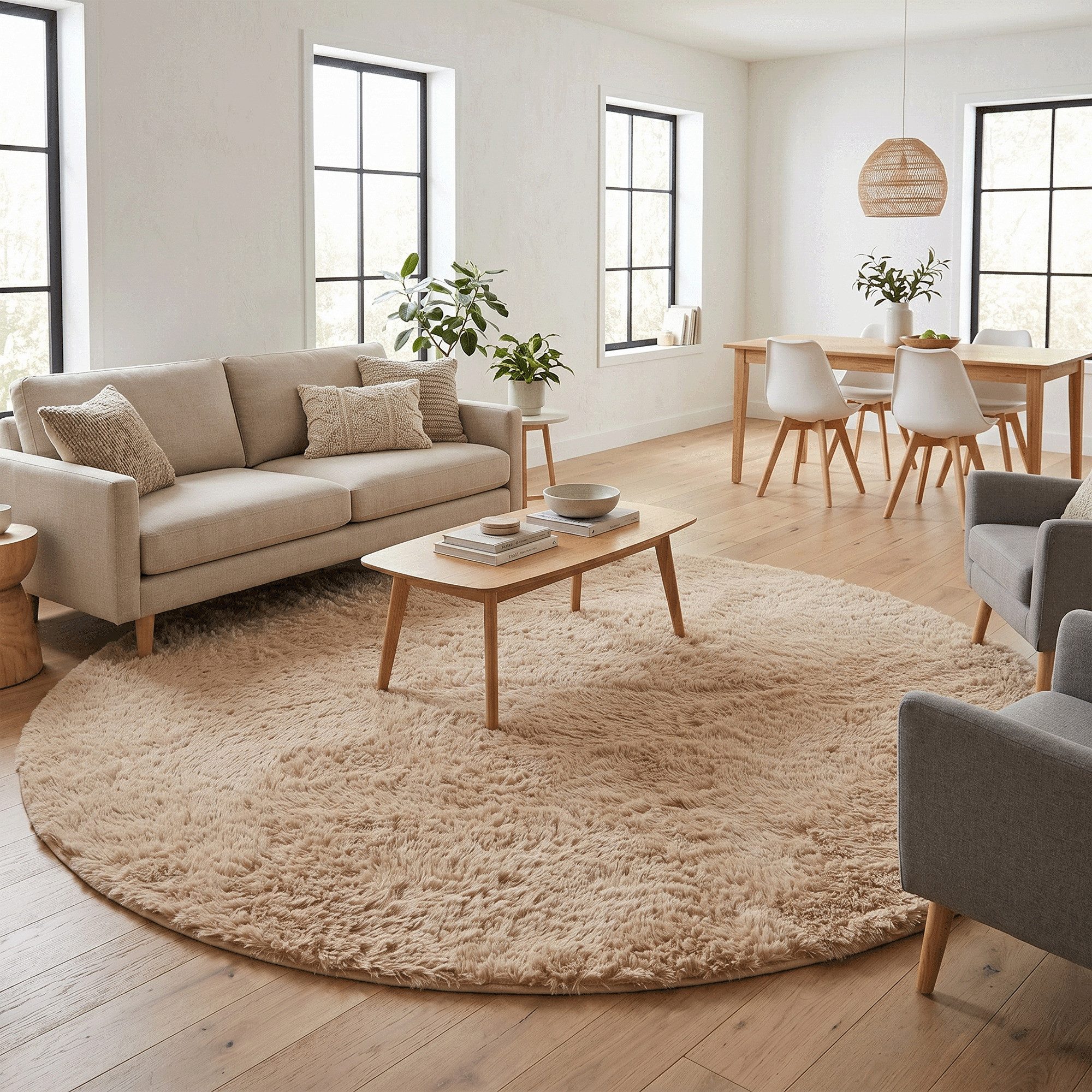 Pergamon Hochflor-Teppich Hochflor Shaggy Teppich Fluffy Rund, Rund, Höhe: 40 mm