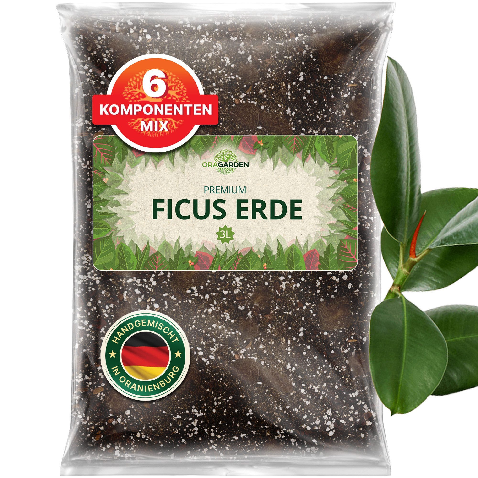 OraGarden Anzucht- und Kräutererde OraGarden Ficus-Erde, mit Wurmhumus, (Packung), 3 L